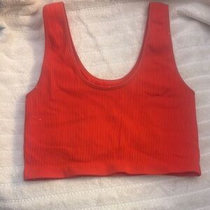 Forever 21 Red Ribbed Women's Crop Top